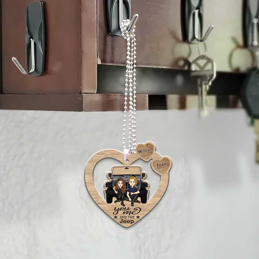 Personalized Couple Car Ornament Custom Name Heart Design Gift Car Ornament GradoCreations
