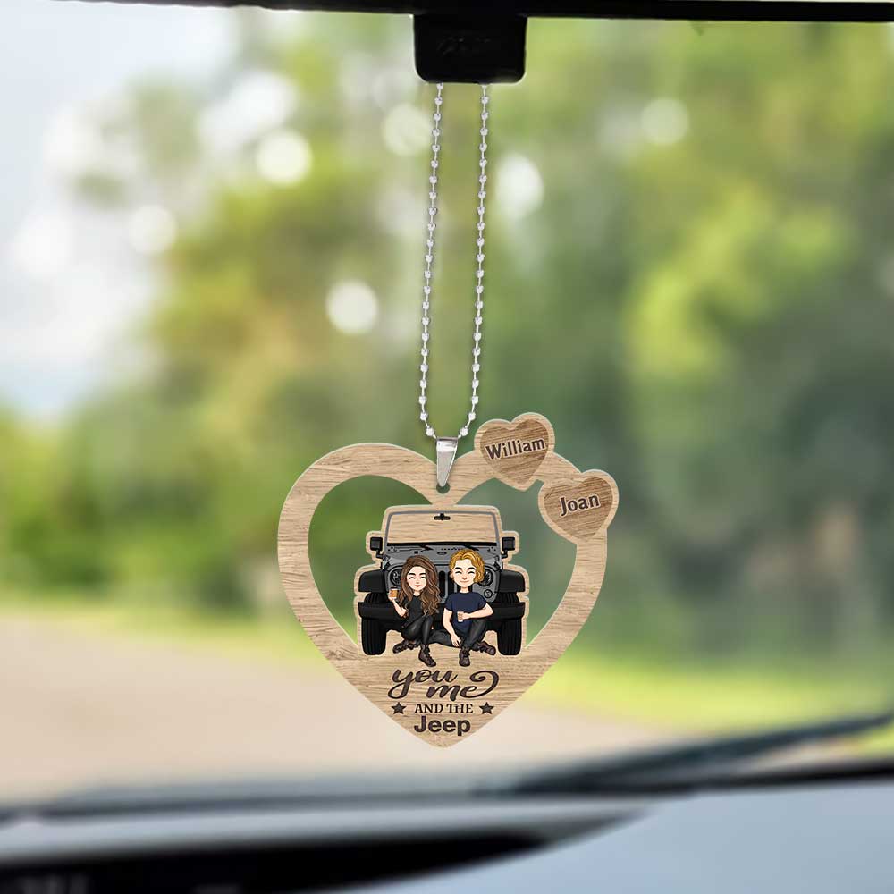Personalized Couple Car Ornament Custom Name Heart Design Gift Car Ornament GradoCreations