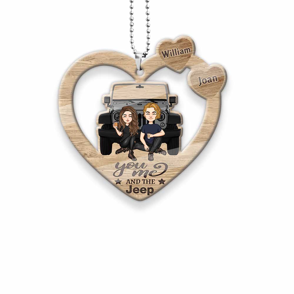 Personalized Couple Car Ornament Custom Name Heart Design Gift Car Ornament GradoCreations