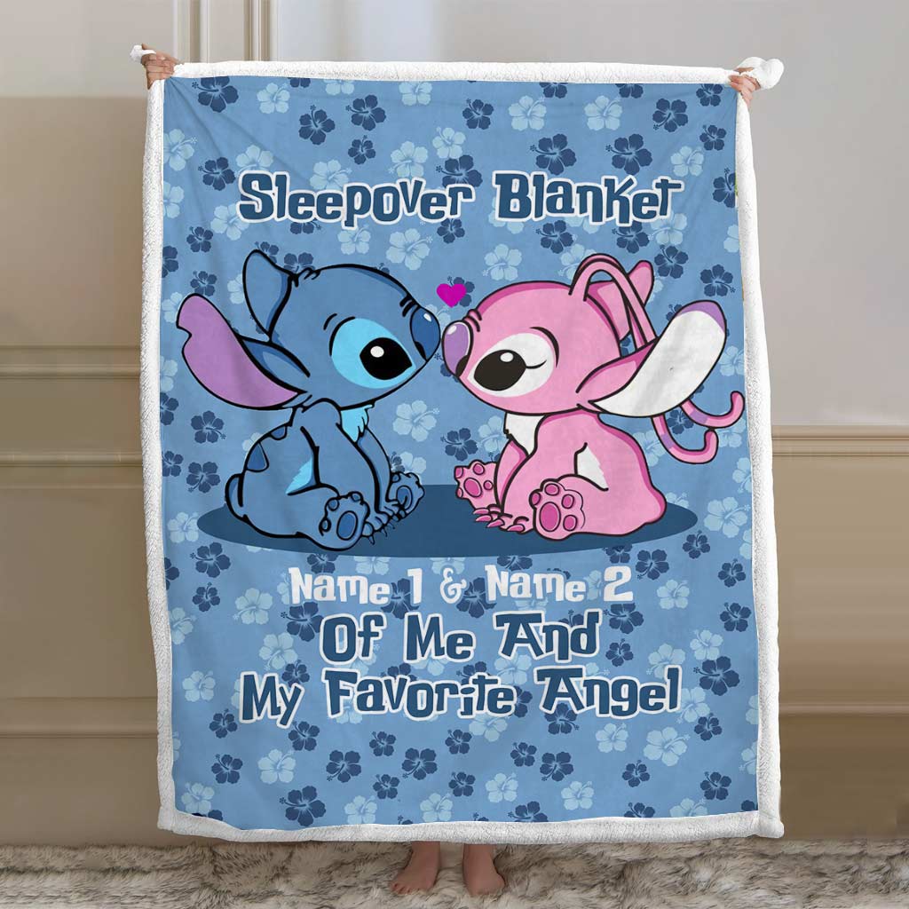 Personalized Sleepover Blanket Custom Names Gift for Kids Blanket GradoCreations