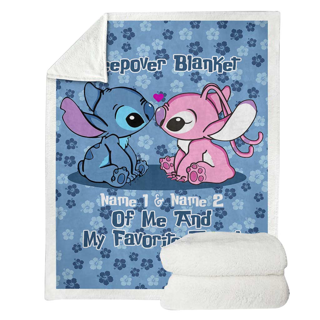 Personalized Sleepover Blanket Custom Names Gift for Kids Blanket GradoCreations