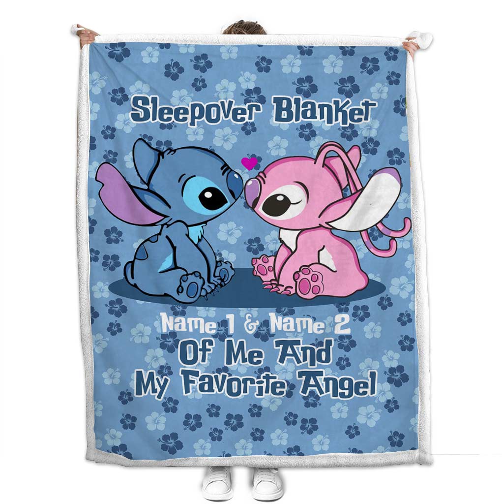 Personalized Sleepover Blanket Custom Names Gift for Kids Blanket GradoCreations