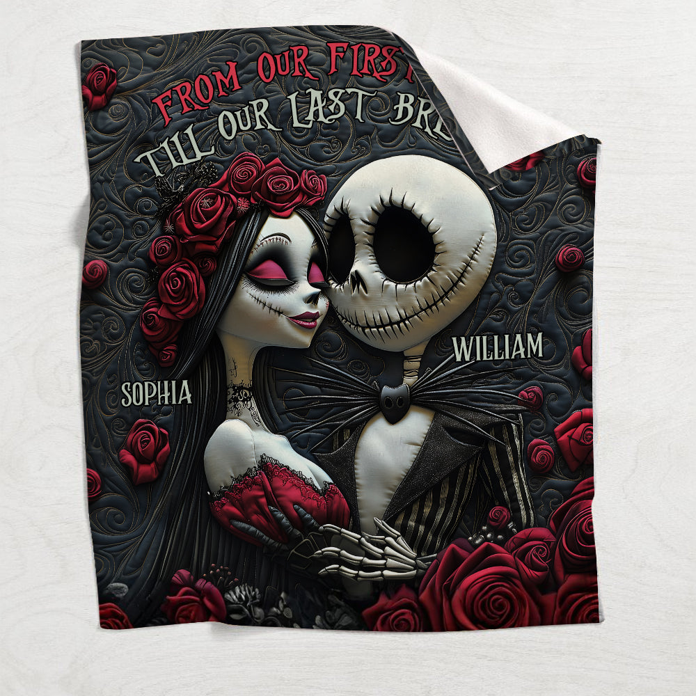 Personalized Nightmare Blanket with Names for Couples Gift Blanket GradoCreations