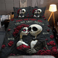 Personalized Nightmare Bedding Set Custom Name Romantic Gift for Couples Bedding Set GradoCreations