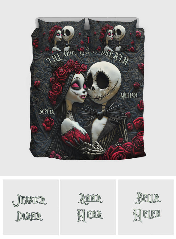 Personalized Nightmare Bedding Set Custom Name Romantic Gift for Couples Bedding Set GradoCreations