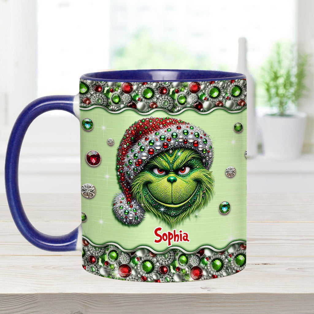 Personalized Grinch Accent Mug Custom Name Holiday Gift Accent Mug GradoCreations