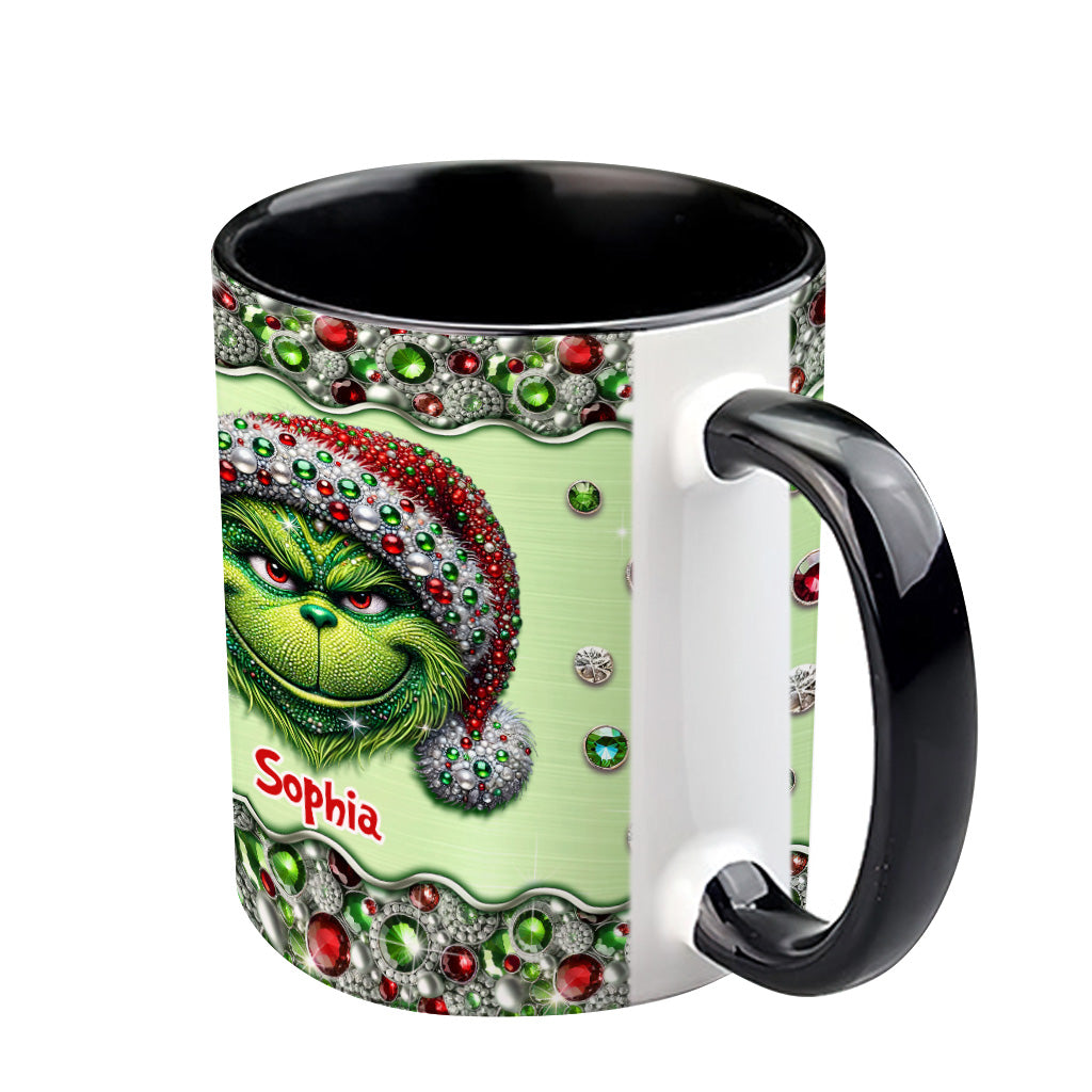 Personalized Grinch Accent Mug Custom Name Holiday Gift Accent Mug GradoCreations