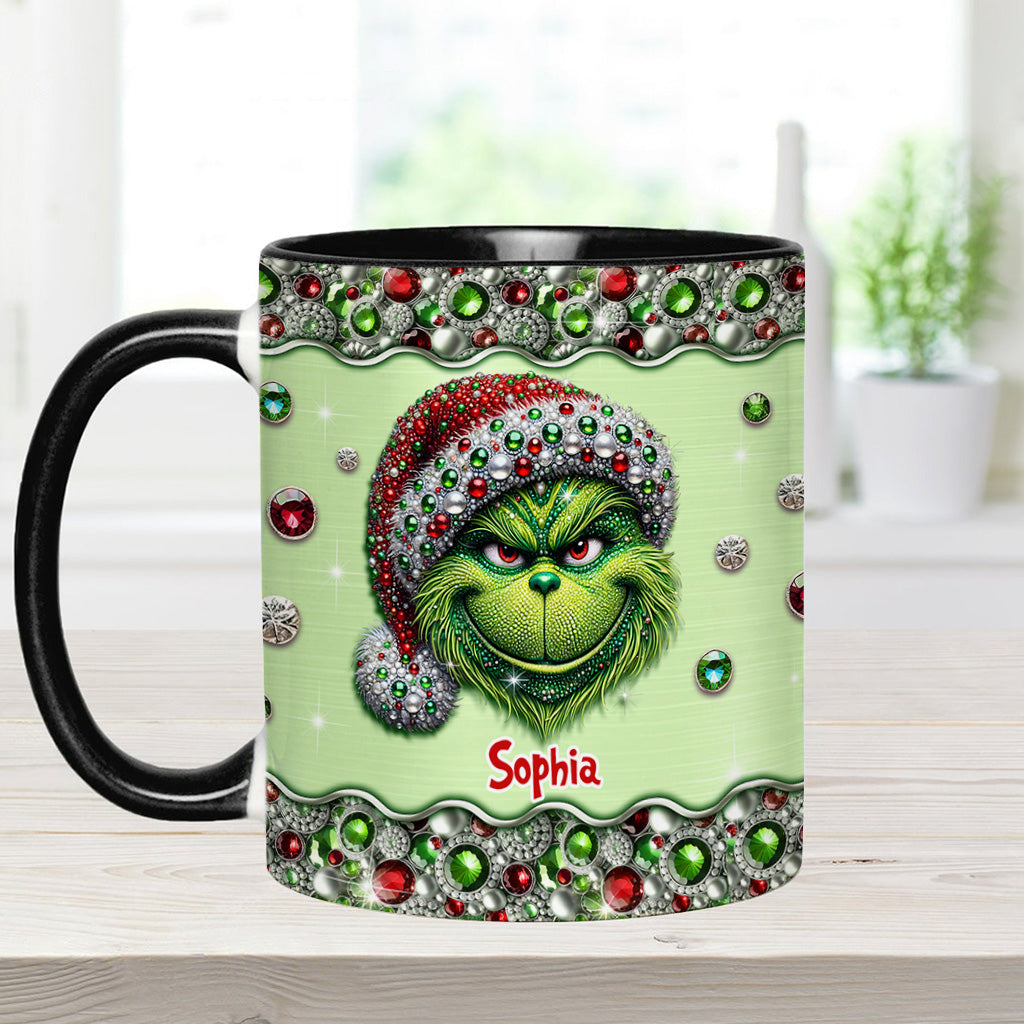 Personalized Grinch Accent Mug Custom Name Holiday Gift Accent Mug GradoCreations