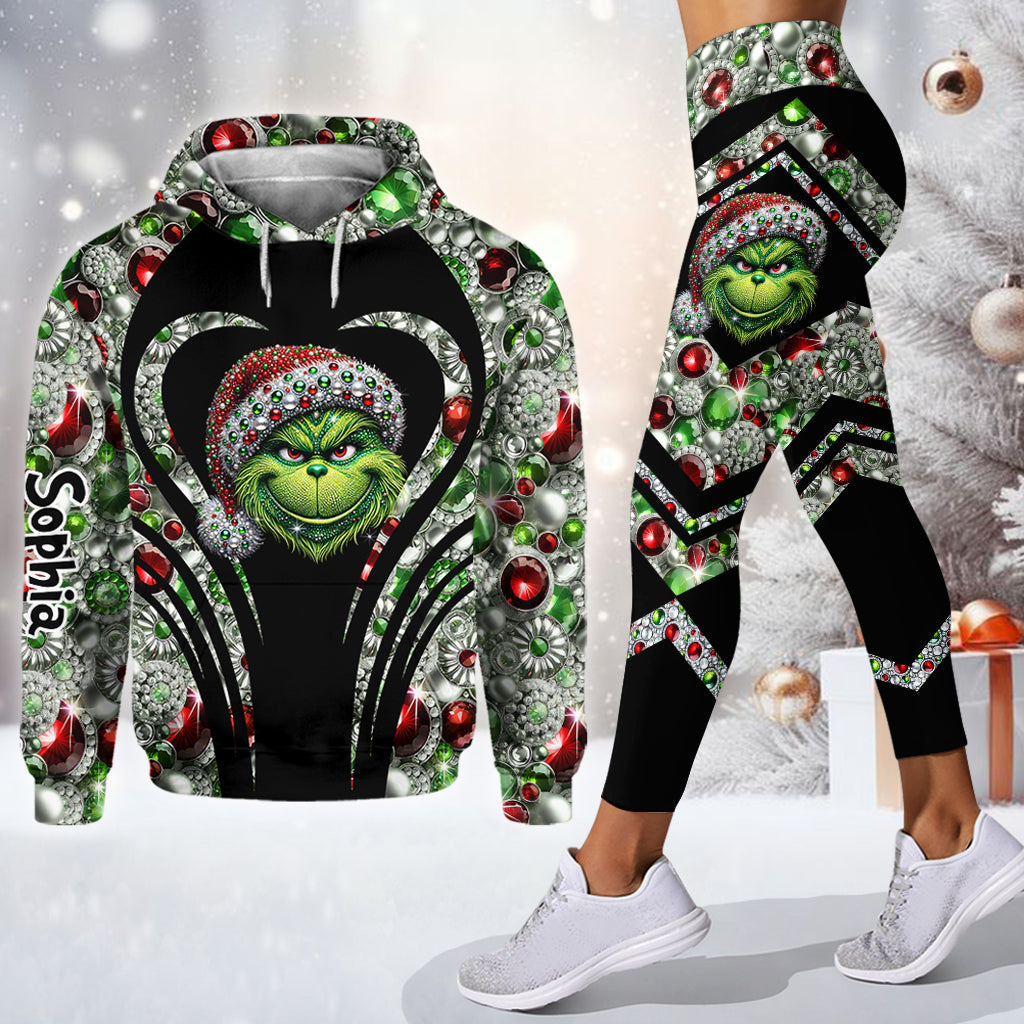 Personalized Grinch Hoodie & Leggings Set Christmas Gift Hoodie & Leggings GradoCreations