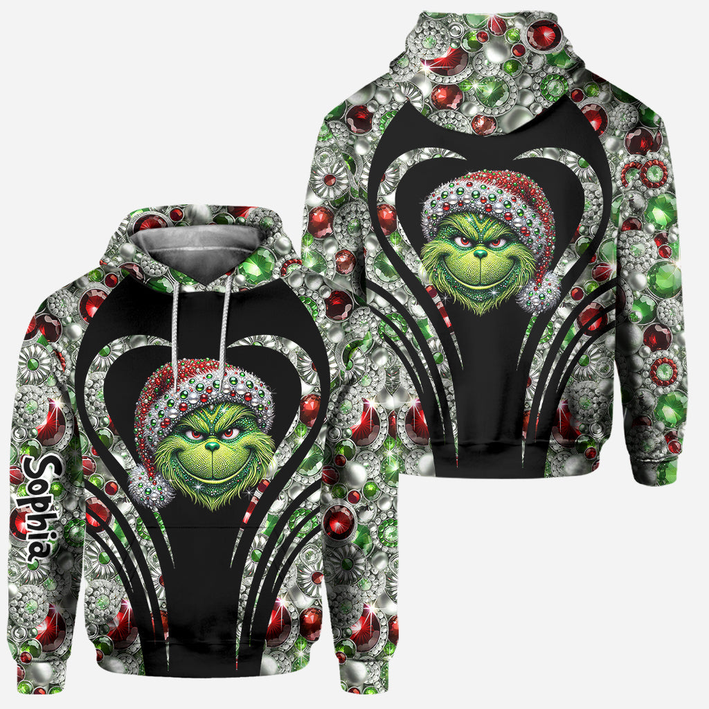 Personalized Grinch Hoodie & Leggings Set Christmas Gift Hoodie & Leggings GradoCreations
