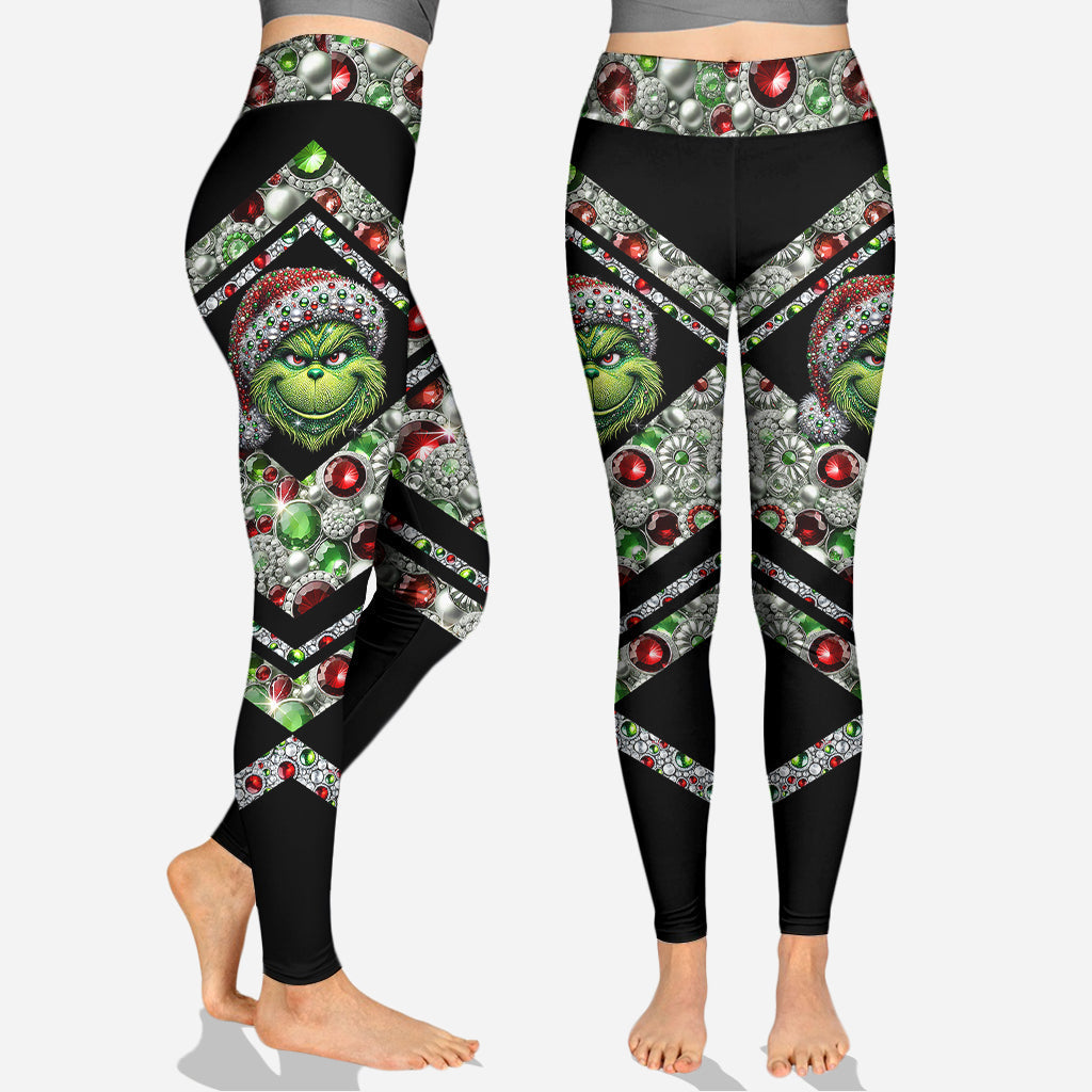 Personalized Grinch Hoodie & Leggings Set Christmas Gift Hoodie & Leggings GradoCreations