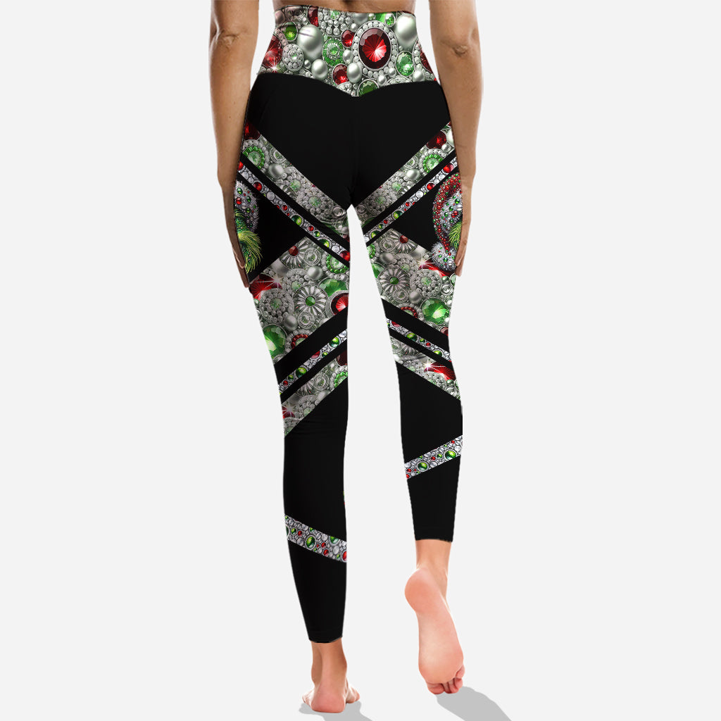 Personalized Grinch Hoodie & Leggings Set Christmas Gift Hoodie & Leggings GradoCreations