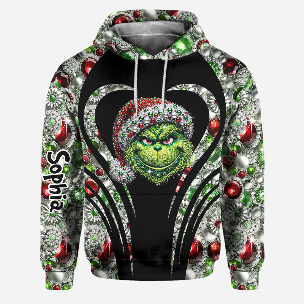 Personalized Grinch Hoodie & Leggings Set Christmas Gift Hoodie & Leggings GradoCreations