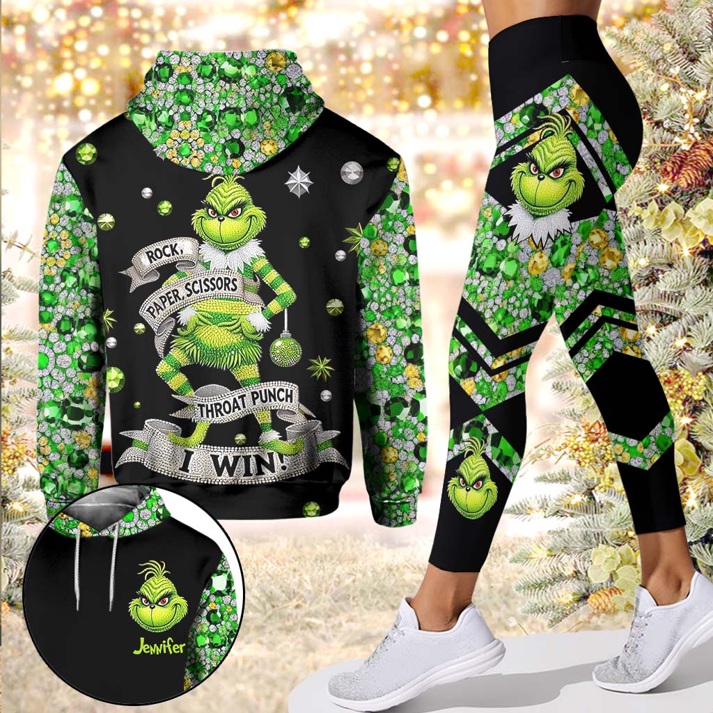 Personalized Grinch Hoodie & Leggings Set Custom Name Christmas Gift Hoodie & Leggings GradoCreations