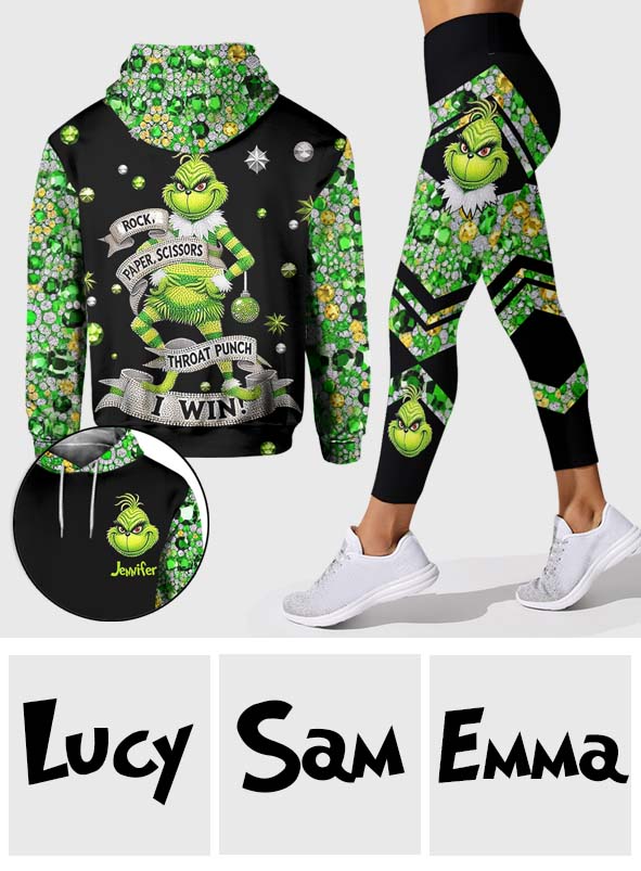 Personalized Grinch Hoodie & Leggings Set Custom Name Christmas Gift Hoodie & Leggings GradoCreations