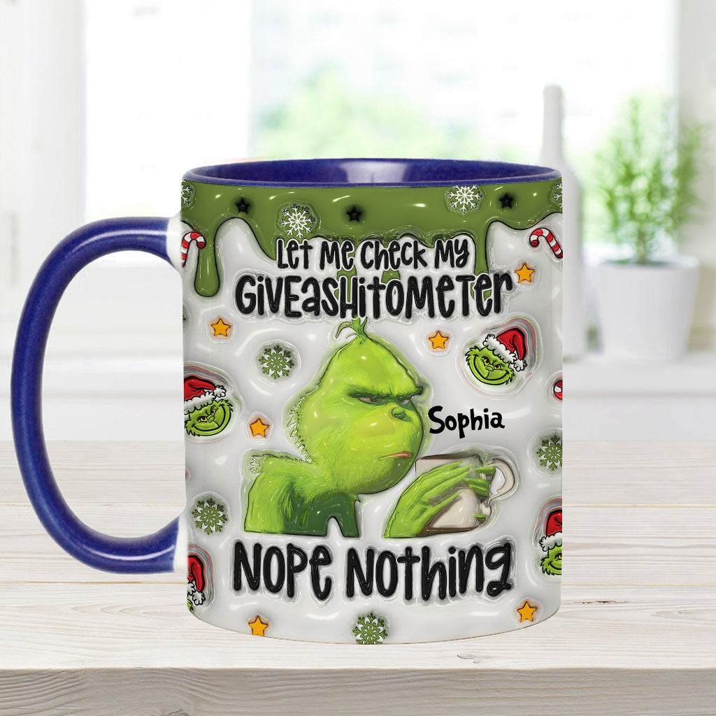 Personalized Grinch Accent Mug Customized Gift for Christmas Accent Mug GradoCreations