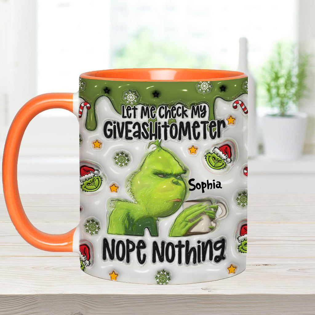 Personalized Grinch Accent Mug Customized Gift for Christmas Accent Mug GradoCreations