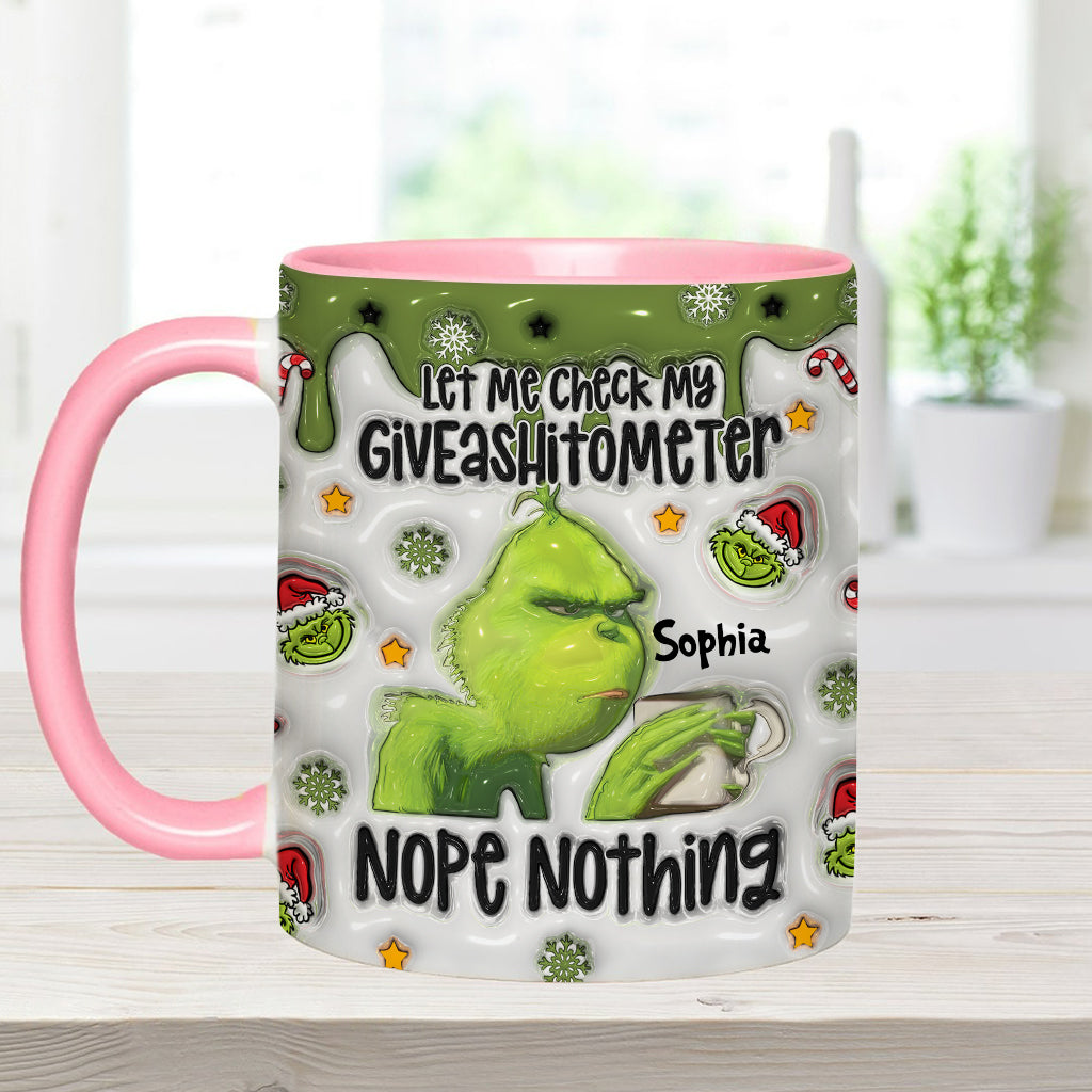 Personalized Grinch Accent Mug Customized Gift for Christmas Accent Mug GradoCreations