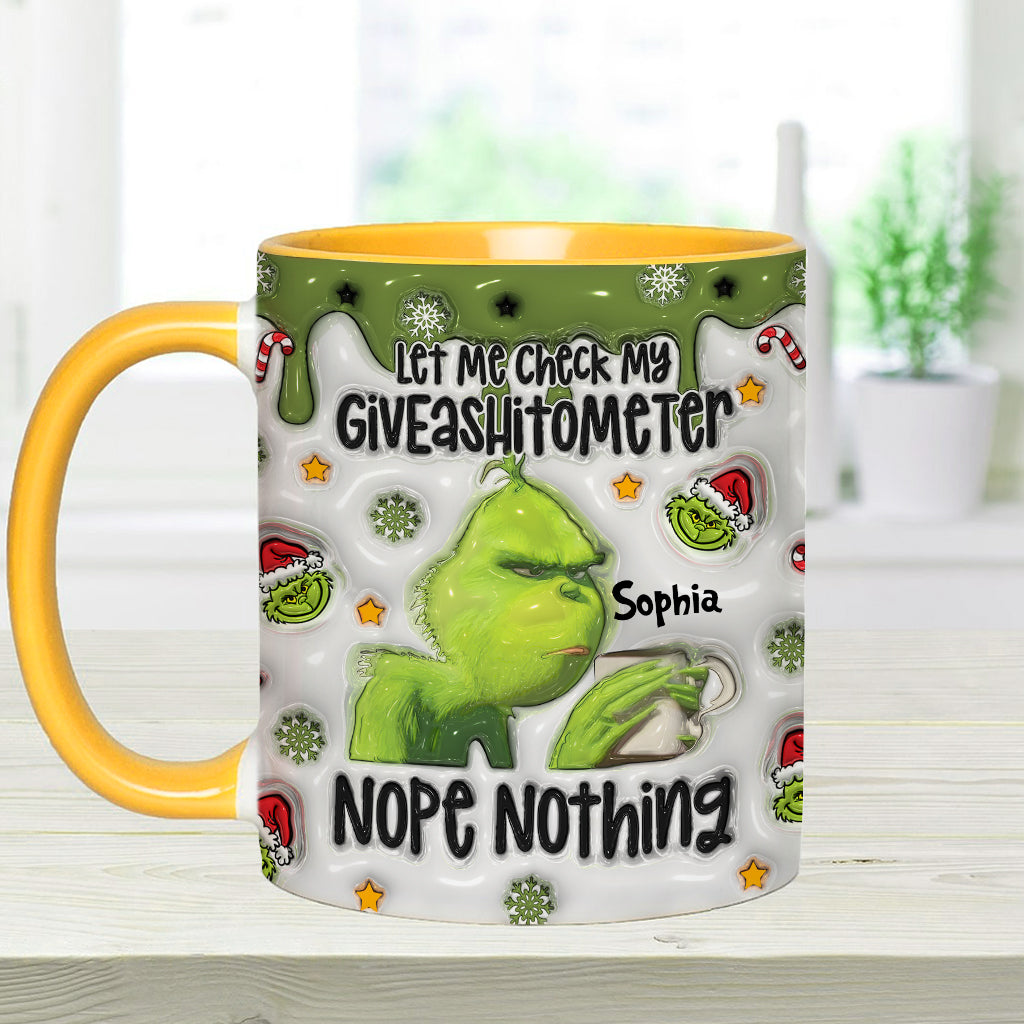 Personalized Grinch Accent Mug Customized Gift for Christmas Accent Mug GradoCreations