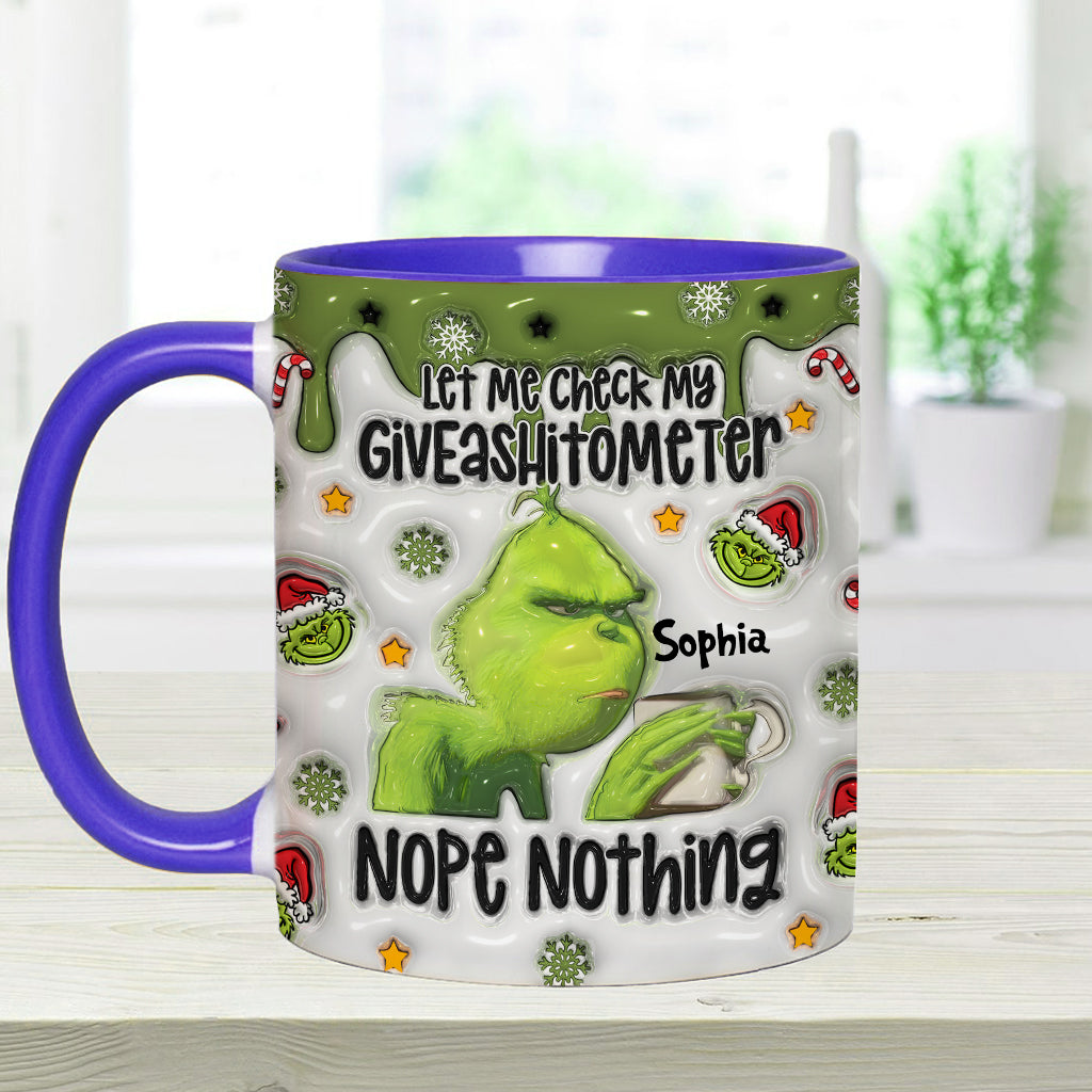 Personalized Grinch Accent Mug Customized Gift for Christmas Accent Mug GradoCreations