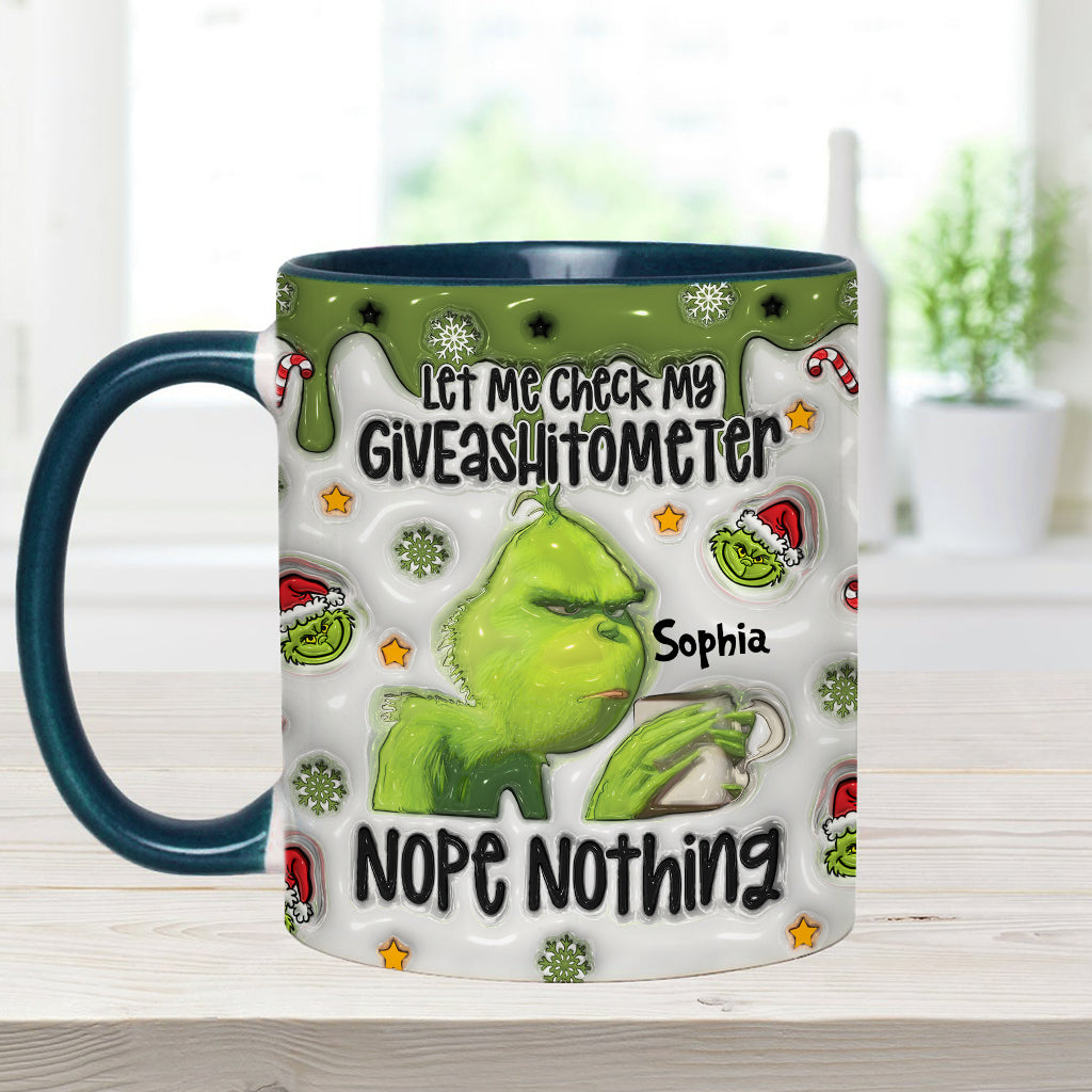 Personalized Grinch Accent Mug Customized Gift for Christmas Accent Mug GradoCreations