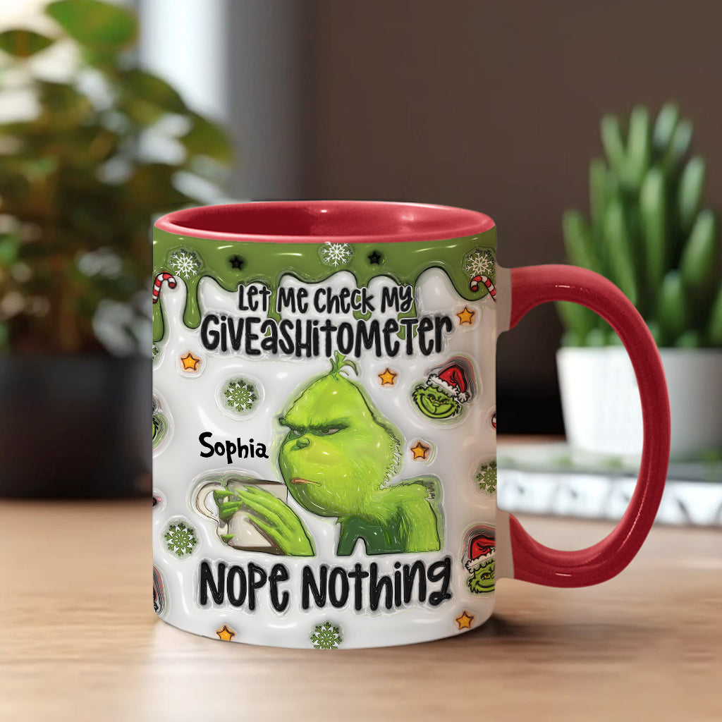 Personalized Grinch Accent Mug Customized Gift for Christmas Accent Mug GradoCreations
