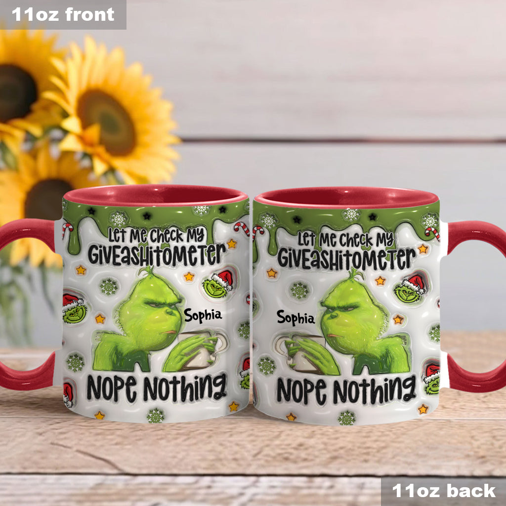 Personalized Grinch Accent Mug Customized Gift for Christmas Accent Mug GradoCreations