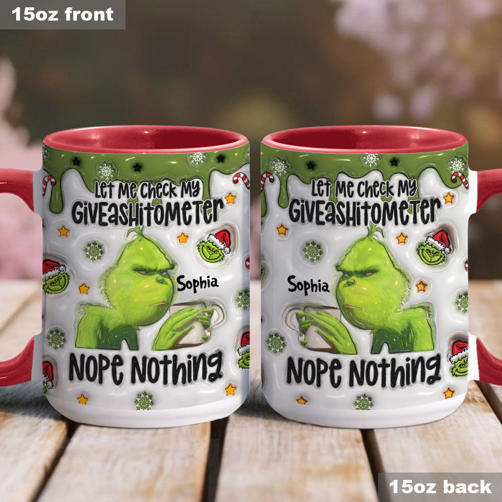 Personalized Grinch Accent Mug Customized Gift for Christmas Accent Mug GradoCreations