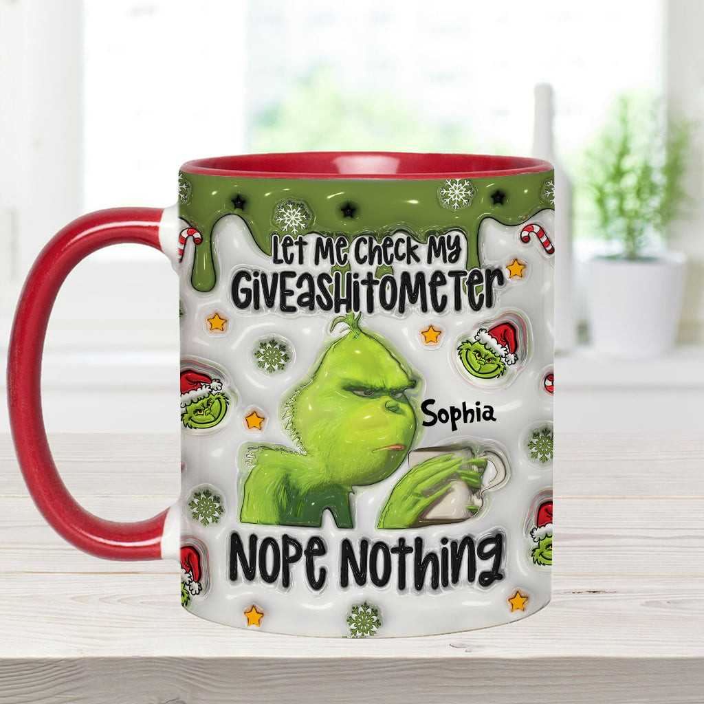 Personalized Grinch Accent Mug Customized Gift for Christmas Accent Mug GradoCreations