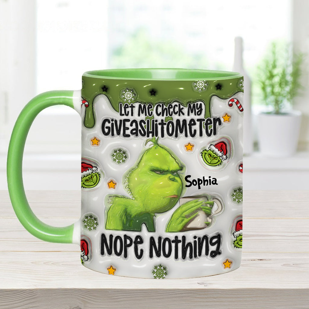Personalized Grinch Accent Mug Customized Gift for Christmas Accent Mug GradoCreations