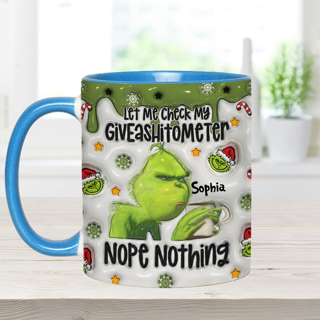 Personalized Grinch Accent Mug Customized Gift for Christmas Accent Mug GradoCreations