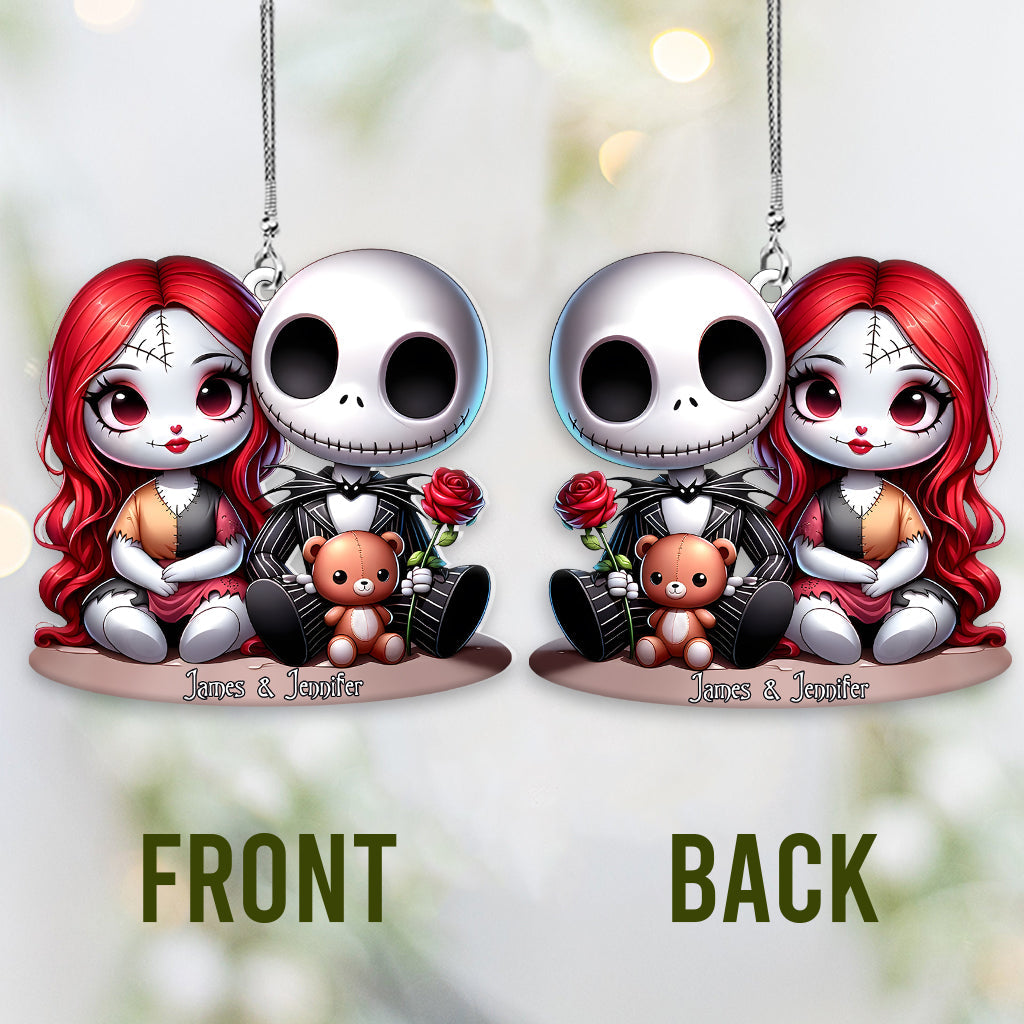Personalized Nightmare Chicano Couple Car Ornament Gift Car Ornament GradoCreations