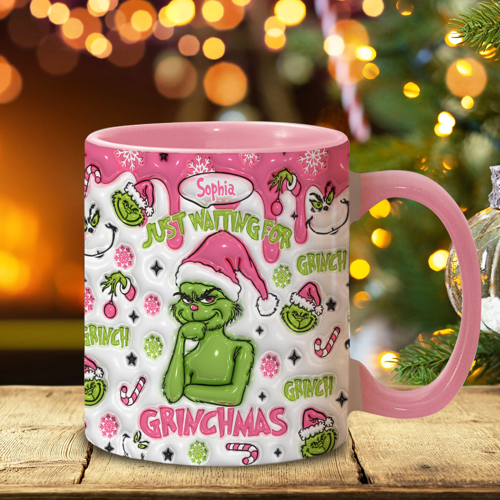 Personalized Grinch Accent Mug Custom Name Holiday Gift Accent Mug GradoCreations