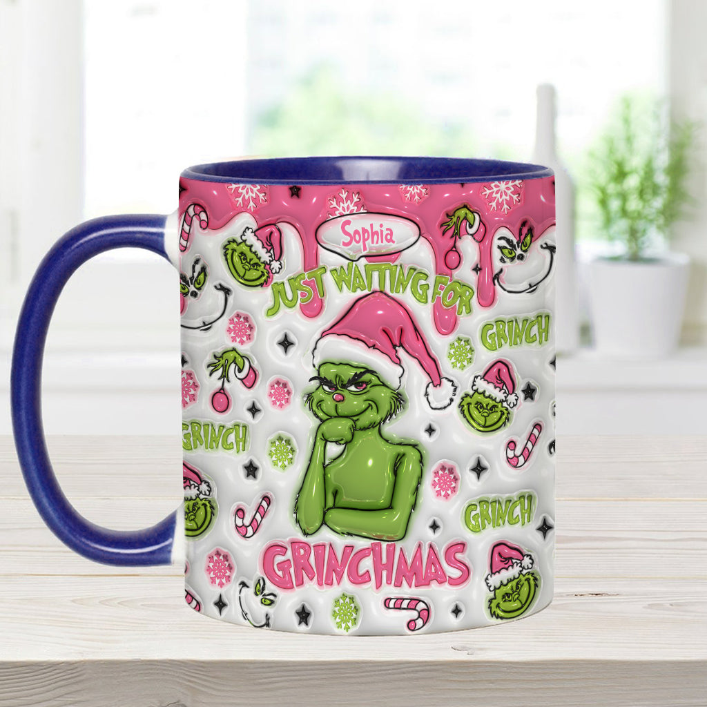 Personalized Grinch Accent Mug Custom Name Holiday Gift Accent Mug GradoCreations