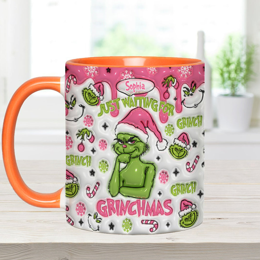 Personalized Grinch Accent Mug Custom Name Holiday Gift Accent Mug GradoCreations