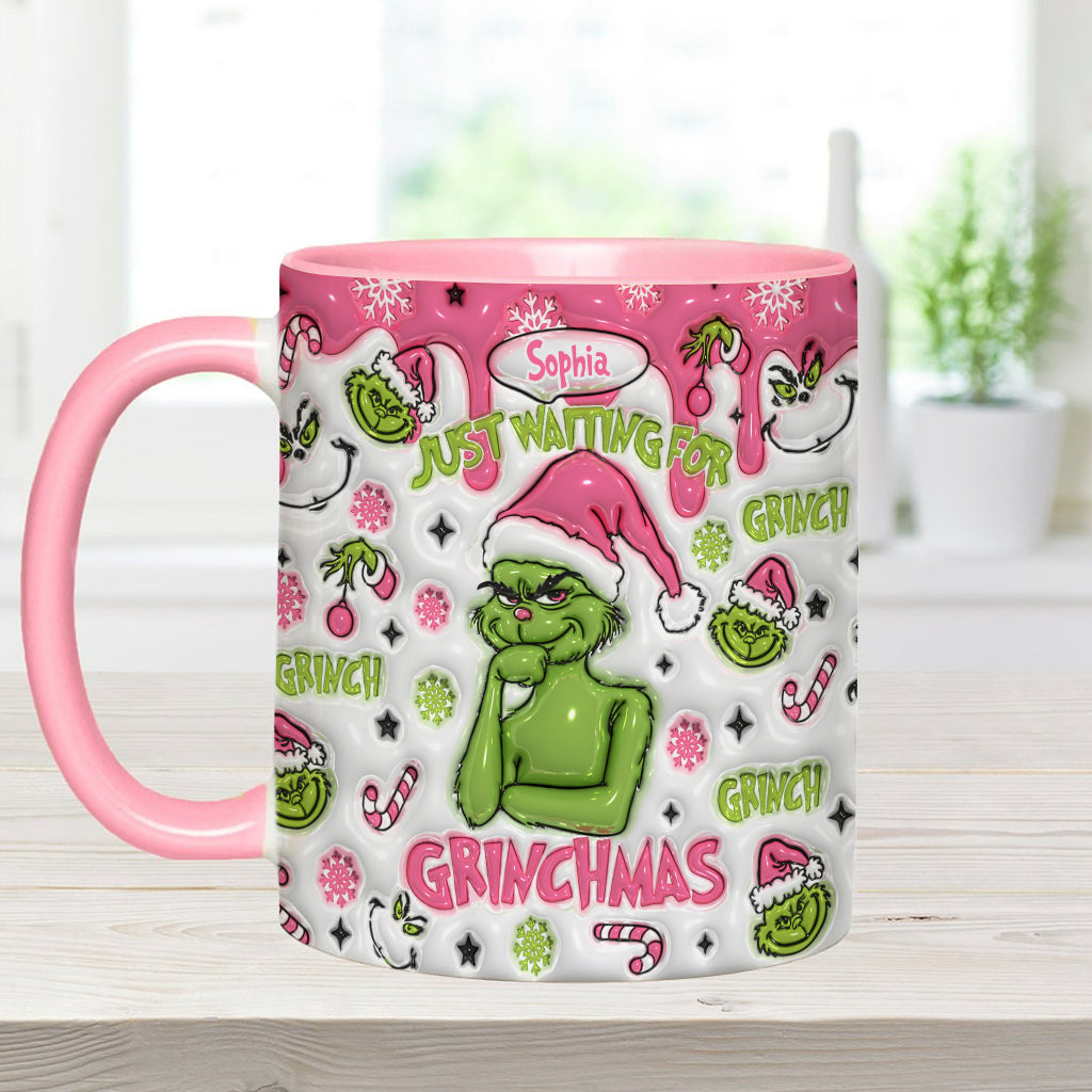Personalized Grinch Accent Mug Custom Name Holiday Gift Accent Mug GradoCreations