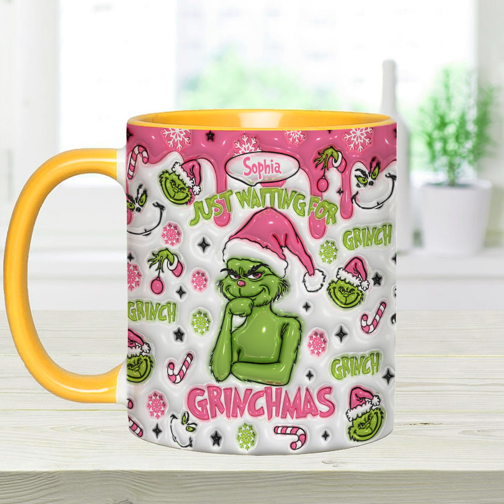Personalized Grinch Accent Mug Custom Name Holiday Gift Accent Mug GradoCreations