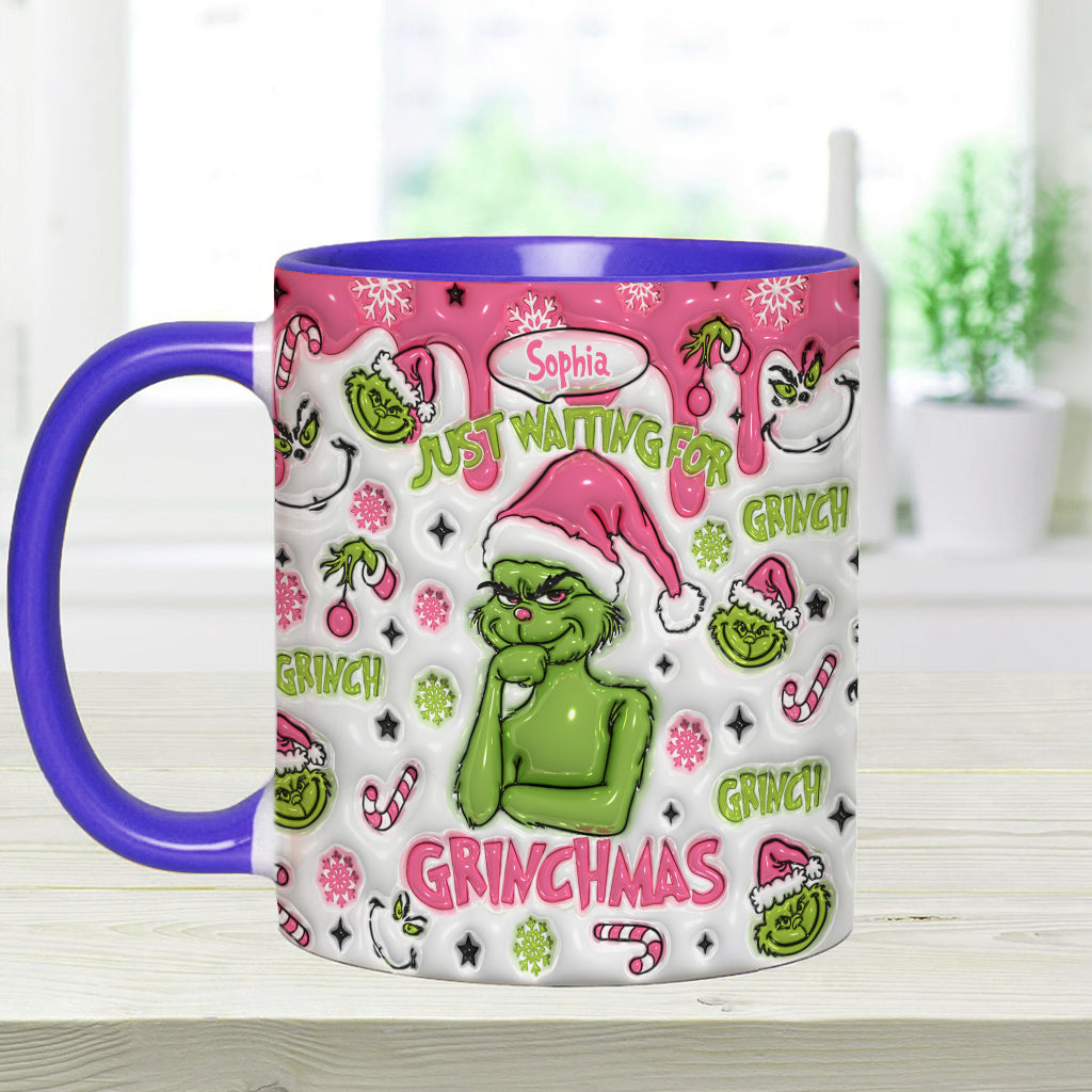 Personalized Grinch Accent Mug Custom Name Holiday Gift Accent Mug GradoCreations