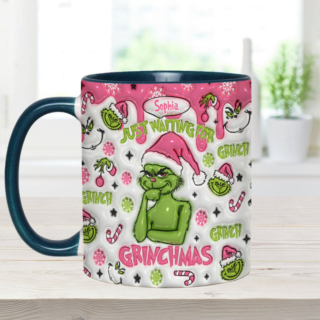 Personalized Grinch Accent Mug Custom Name Holiday Gift Accent Mug GradoCreations