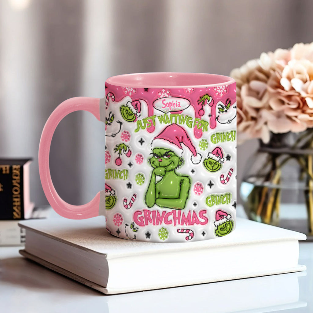 Personalized Grinch Accent Mug Custom Name Holiday Gift Accent Mug GradoCreations