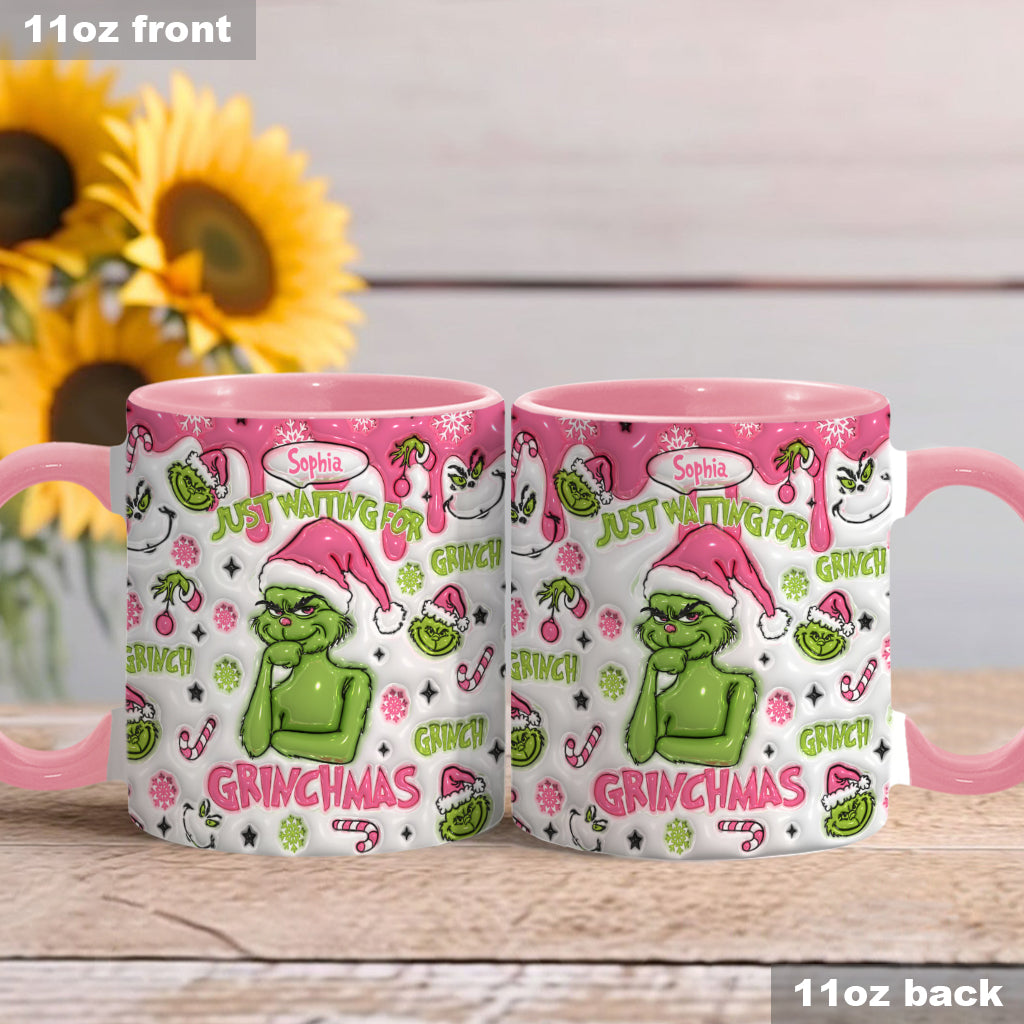 Personalized Grinch Accent Mug Custom Name Holiday Gift Accent Mug GradoCreations