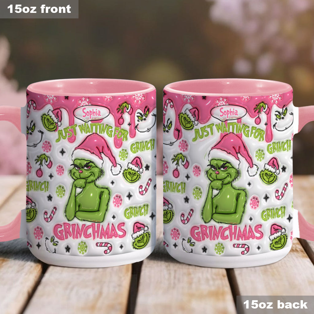 Personalized Grinch Accent Mug Custom Name Holiday Gift Accent Mug GradoCreations