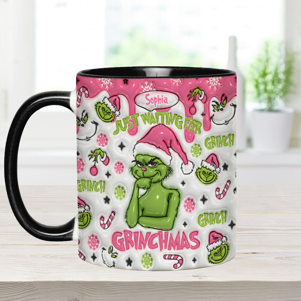Personalized Grinch Accent Mug Custom Name Holiday Gift Accent Mug GradoCreations