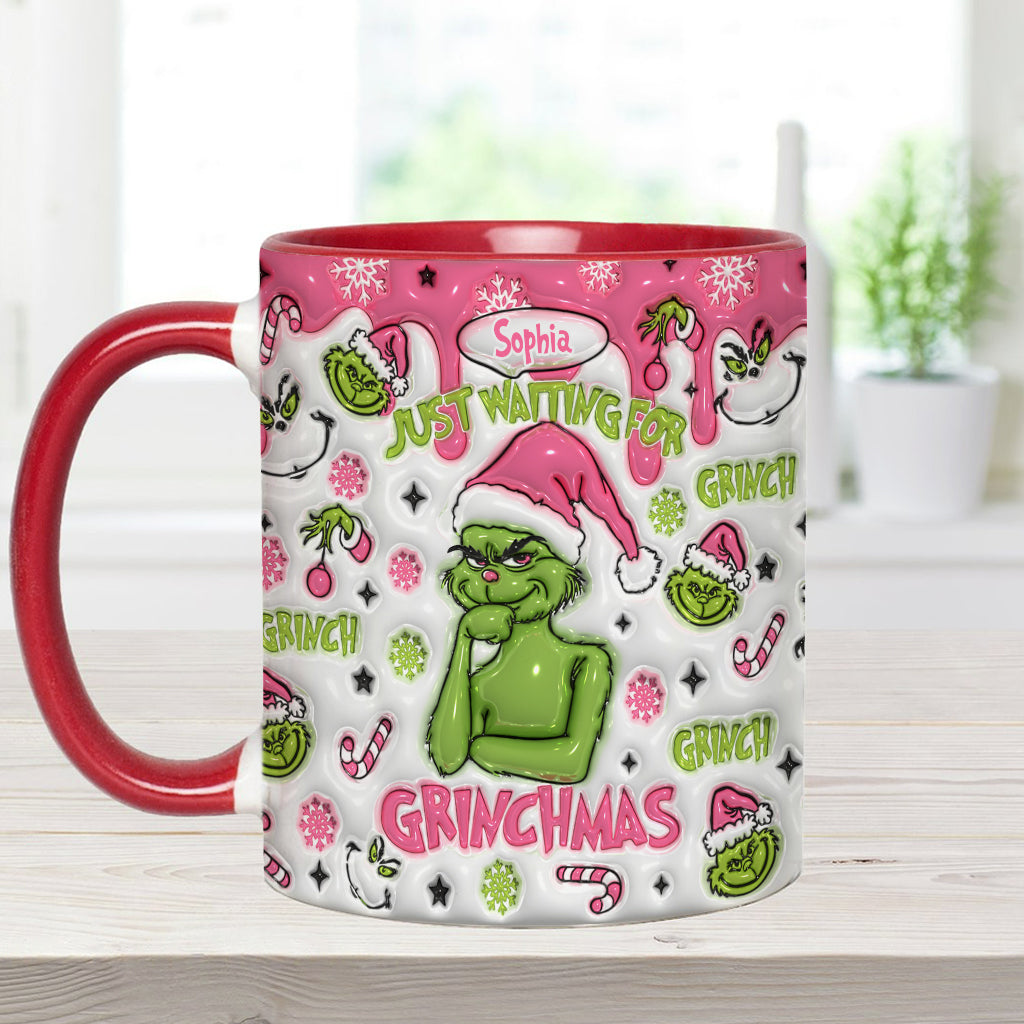 Personalized Grinch Accent Mug Custom Name Holiday Gift Accent Mug GradoCreations