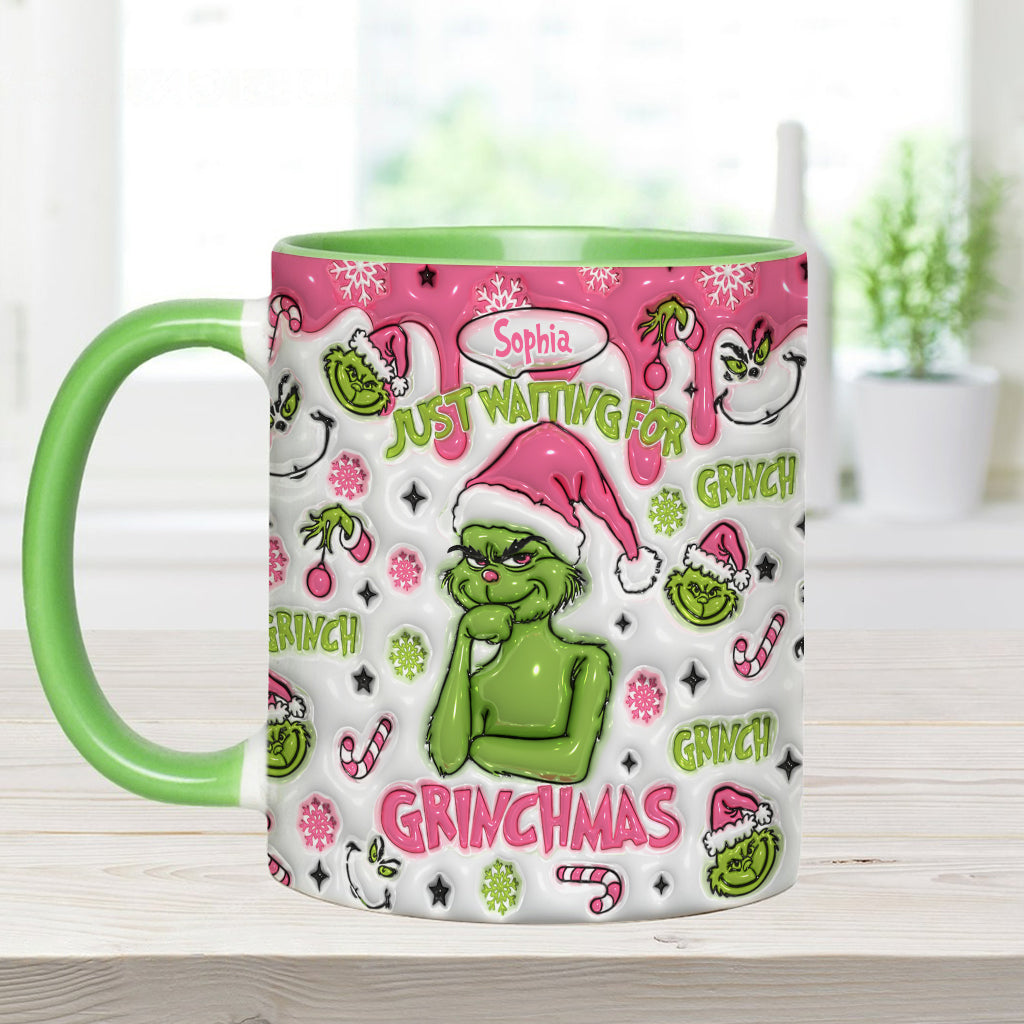 Personalized Grinch Accent Mug Custom Name Holiday Gift Accent Mug GradoCreations