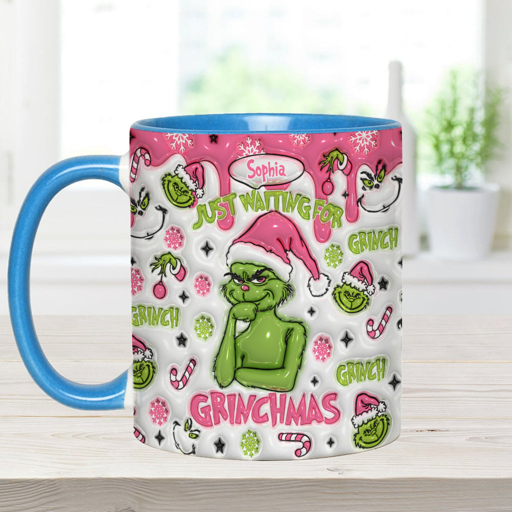 Personalized Grinch Accent Mug Custom Name Holiday Gift Accent Mug GradoCreations