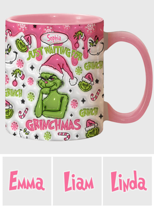 Personalized Grinch Accent Mug Custom Name Holiday Gift Accent Mug GradoCreations