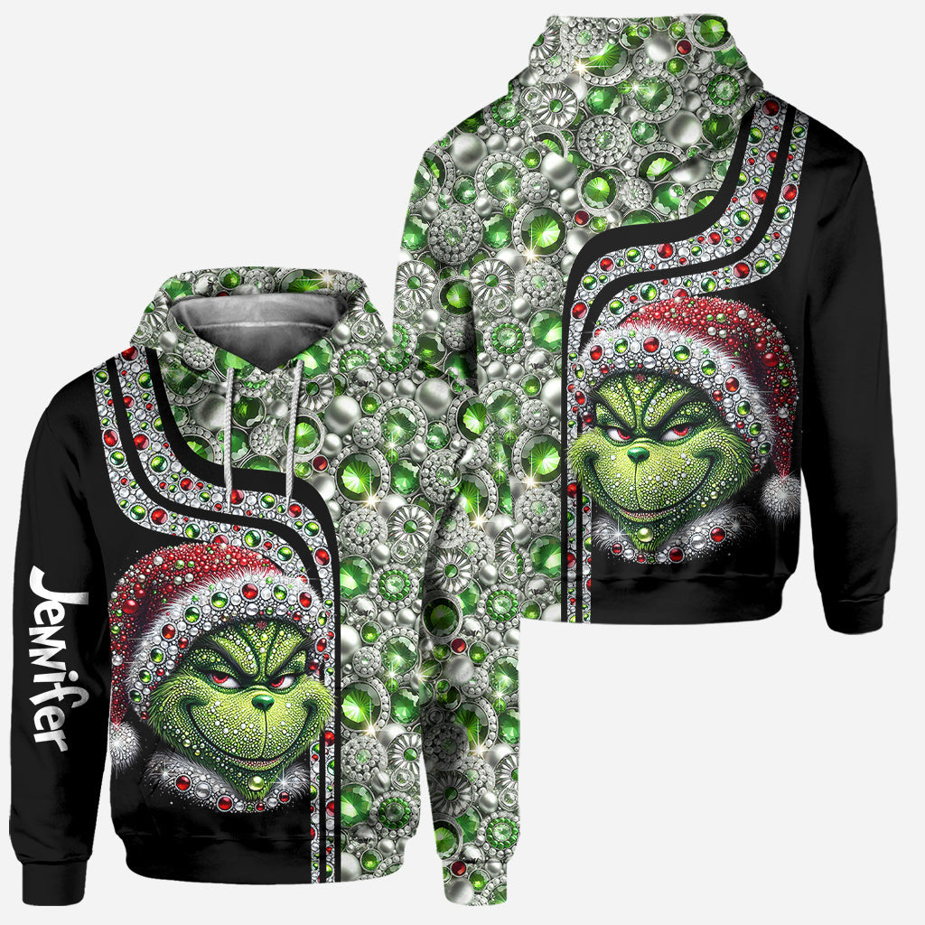 Personalized Merry Grinchmas Hoodie and Leggings Set for Christmas Hoodie & Leggings GradoCreations