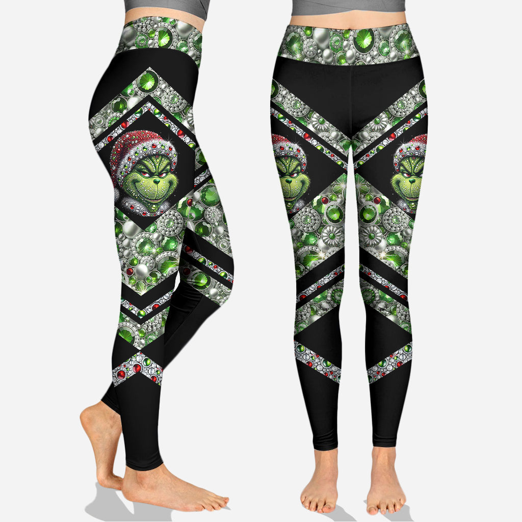 Personalized Merry Grinchmas Hoodie and Leggings Set for Christmas Hoodie & Leggings GradoCreations