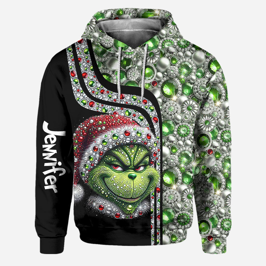 Personalized Merry Grinchmas Hoodie and Leggings Set for Christmas Hoodie & Leggings GradoCreations